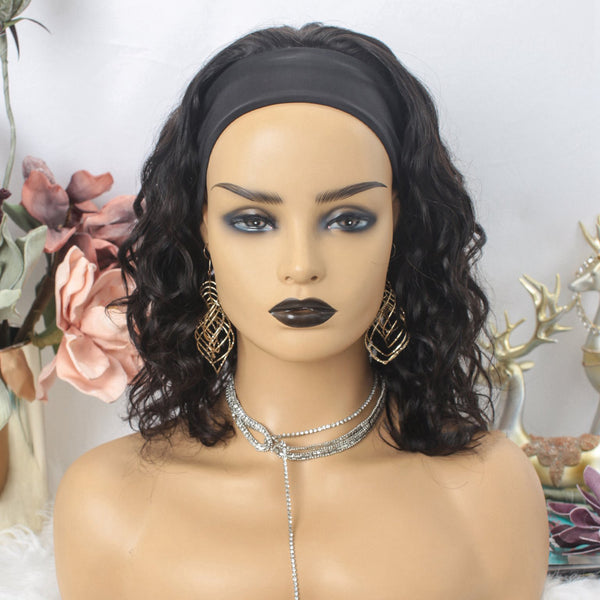 Brazilian Wavy Bob Headband Wig