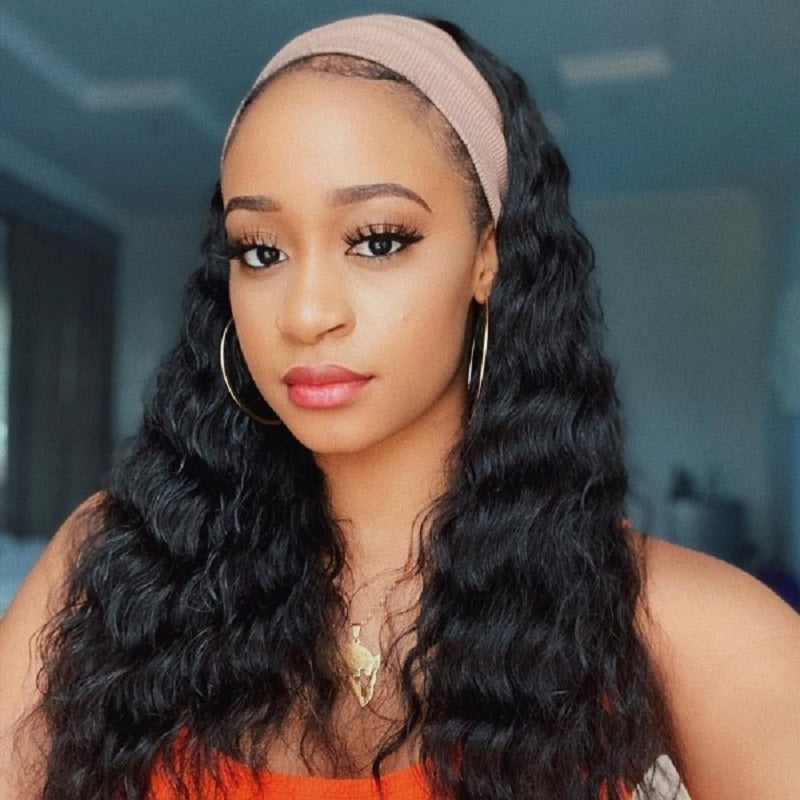 Brazilian Deep Curly Headband Wig