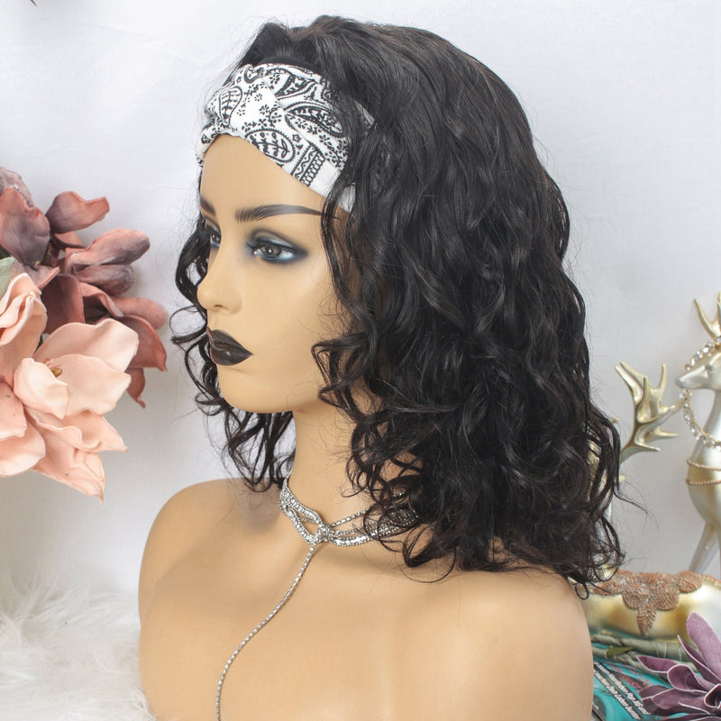Brazilian Wavy Bob Headband Wig
