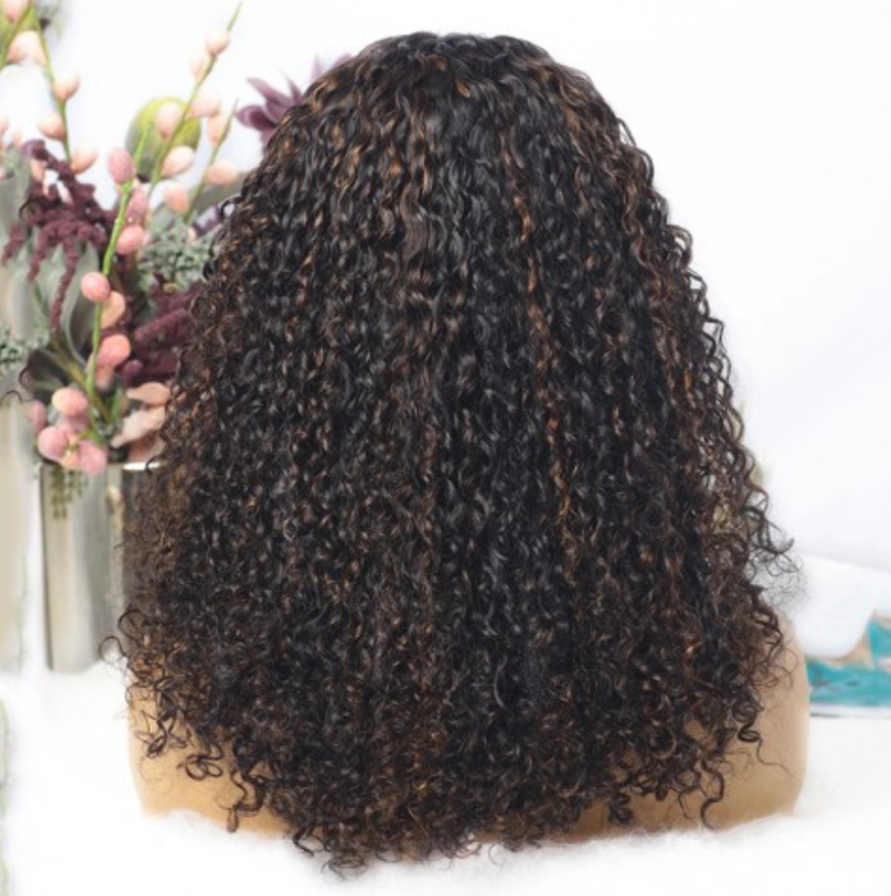 Brazilian Highlight Color Curly Headband Wig