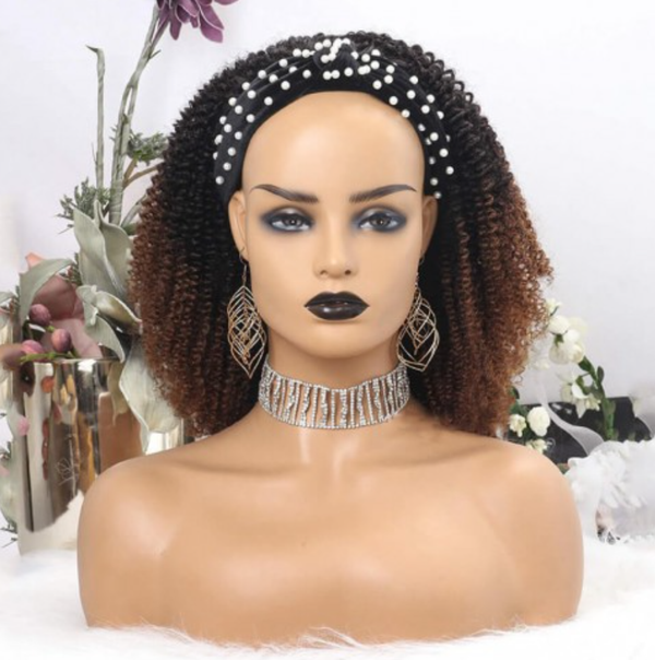 Ombre Color Kinky Curly Headband Wig