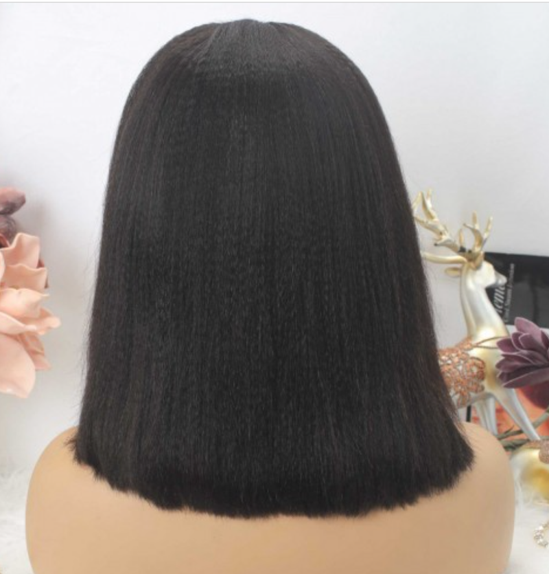 Brazilian Kinky Straight Bob Headband Wig