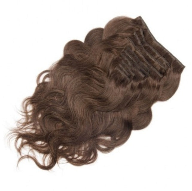 #4 Medium Brown Body Wave Clip In Hair Extensions