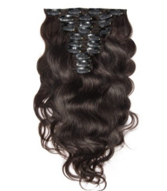 #2 Dark Brown Body Wave Clip In Hair Extensions