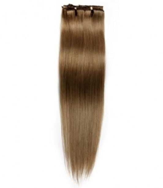 #8 Light Chestnut Straight Clip In Hair Extensions