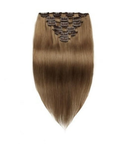 #8 Light Chestnut Straight Clip In Hair Extensions