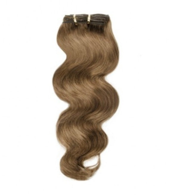 #8 Light Chestnut Body Wave Clip In Hair Extensions