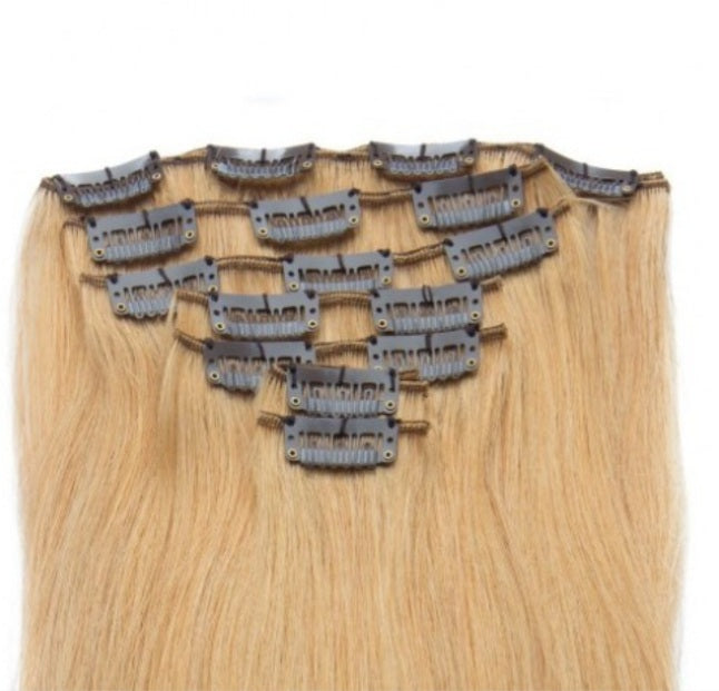 #27 Strawberry Blonde Straight Clip In Hair Extensions