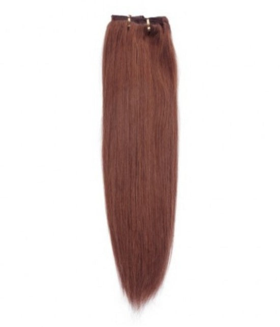 #33 Dark Auburn Straight Clip In Hair Extensions