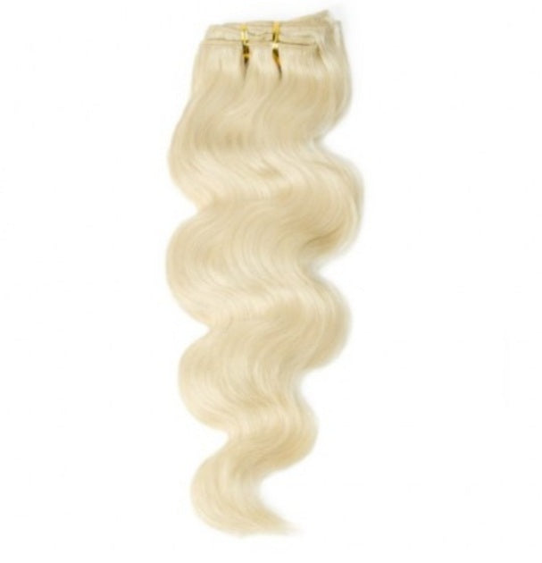 #60 Ash Blonde Body Wave Clip In Hair Extensions