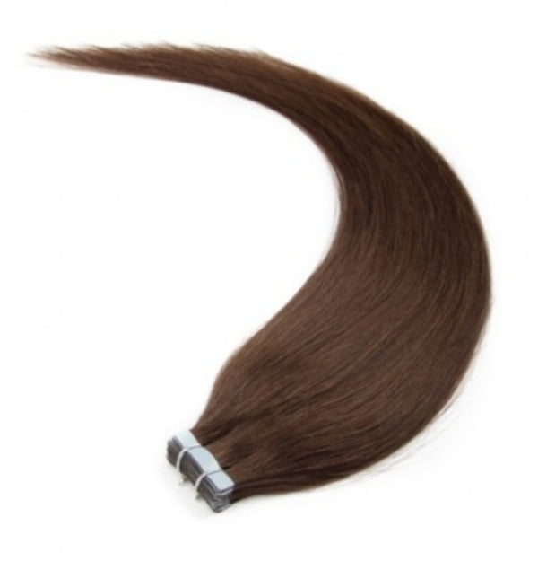 #4 Medium Brown Straight Tape In Hair Extensions
