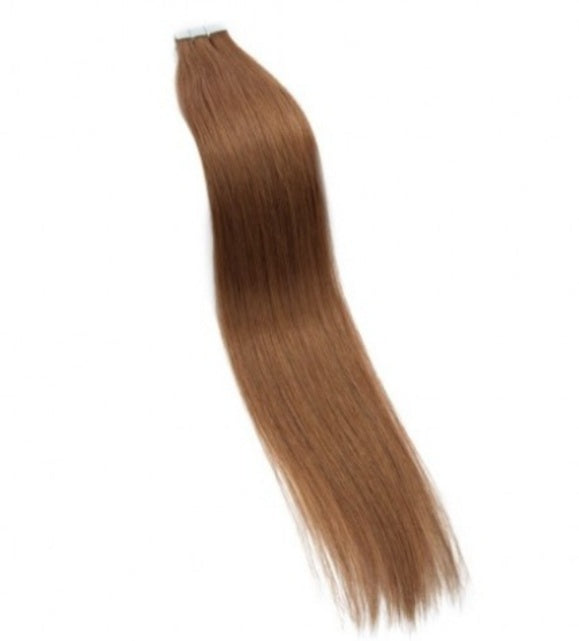 #8 Light Chestnut Straight Tape In Hair Extensions