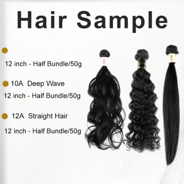 Half Bundle Mixed Grade Sample Hair Bundles 12A 10A 9A