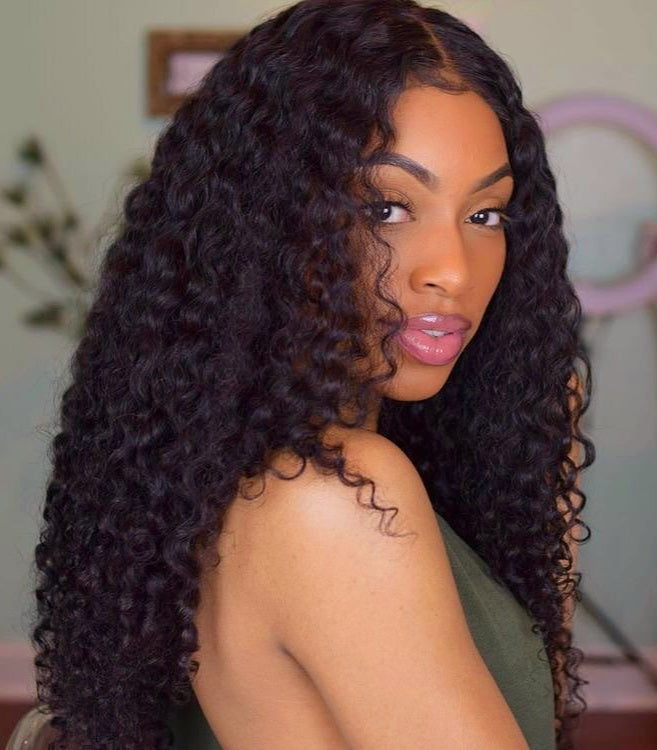 Peruvian Deep Curly Virgin Hair 360 Lace Wig
